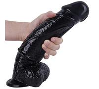 WNBXZ Dildo XXL Dildo Giant Dildo Real Dong Potente Ventosa Testicelli Realistici Glans E Albero Robusto Vero Penis Replica Stimolatore G-Spot Stextoysets per Le Donne 28 Cm * 6.5Cm,Nero