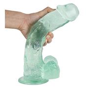 WNBXZ XXL Dildo Dildo anale Dildo Gigante Materiale in Silicone Morbido Glande e testicoli realistici con potenti Ventose Giocattoli sessuali Unisex per Coppie Replica Reale del Pene Dong,Verde