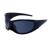 WNCKSQ Occhiali da sole Donna Uomo Vintage Oversize, C1 Nero Grigio