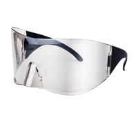 WNCKSQ Occhiali da sole rettangolari con maschera, da donna e da uomo, punk, da sole, steampunk, occhiali da sole oversize, C3, bianco argento, 1