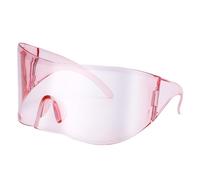 WNCKSQ Occhiali da sole rettangolari con maschera, da donna e da uomo, punk, da sole, steampunk, occhiali da sole oversize, C8 rosa, 1