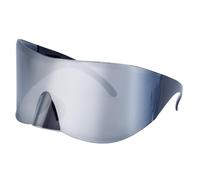 WNCKSQ Occhiali da sole rettangolari con maschera, da donna e da uomo, punk, da sole, steampunk, occhiali da sole oversize, C2, nero argento, 1