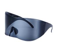 WNCKSQ Occhiali da sole rettangolari con maschera, da donna e da uomo, punk, da sole steampunk, oversize, con scudo, C1, nero e grigio, 1