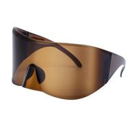 WNCKSQ Occhiali da sole rettangolari con maschera, da donna e da uomo, punk, da sole steampunk, oversize, con scudo, C6 marrone scuro, 1
