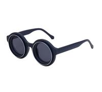 WNCKSQ Occhiali da sole rotondi retrò punk alla moda con montatura piccola per uomo, occhiali da sole popolari, UV400, C8, blu, argento, grigio