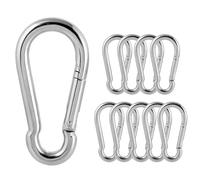 Wnddle Moschettone Piccolo, 10pcs Moschettoni in Acciaio inox Moschettone Acciaio Inox, Moschettoni Piccoli Rimovibile in Metallo, per Portachiavi, Campeggio, Pesca ed Escursionismo (5 x 50mm)
