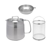 WNDUOKXH Friggitrice ad olio con filtro, pentola indispensabile in cucina per pasti veloci, facili e semplici, per le feste. La friggitrice con coperchio è molto comoda e può, 1.5 l