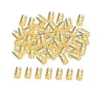 WNDUOKXH Perline per trecce con dreadlocks, 100 pezzi di gioielli per capelli resistenti con polsini alla moda, anelli per trecce, fermagli decorativi alla moda unisex, D'oro, 10x15mm