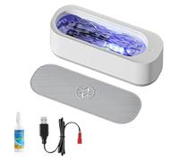 WNDUOKXH Pulitore per occhiali ad potenza, veloce, ultrasonico, senza fili, riduzione del rumore, multifunzionale, per vetro e gioielli