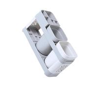 WNDUOKXH Set compatto per riporre gli oggetti da bagno, con portaspazzolino con 5 scomparti e 2 bicchieri per il risciacquo, materiali facili da pulire, porta dentifricio, lavabo