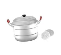 WNDUOKXH Vaporiera portatile in alluminio per alimenti, che garantisce una | efficiente con strato per più porzioni. Vaporiera ispessita di grande capacità.