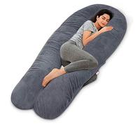 Wndy's Dream Cuscino gravidanza, grande cuscino per tutto il corpo a forma di U, cuscino multifunzionale per gravidanza 78 x 158 cm, rivestimento grigio