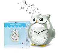 Wndy's Dream Sveglia per bambini a forma di gufo con luce notturna, silenziosa, silenziosa, funzionamento a batteria e funzione snooze camera