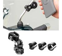 Wnfmjqe Supporto GPS Piastra Supporto Manubrio A Tre Punte Specchietto Retrovisore Moto Supporto Telefono Navigatore Supporto Manubrio(Mirror Mount-I)