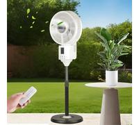 WNGJZZYC Ventilatore Nebulizzatore Portatile, Erogazione D'aria 3D, con Telecomando, 3 Modalità e 9 Velocità, Ventilatore a Piantana Oscillante con Ruote, per Casa, Ufficio, Soggiorno, 110-220V