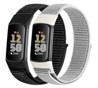 WNIPH 2 cinturini in nylon compatibili con Fitbit Charge 6/Fitbit Charge 5, morbidi e confortevoli, traspiranti e senza cuciture per uomini e donne