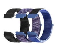 WNIPH 3 cinturini in nylon per orologio, compatibili con 18 mm, 19 mm, 20 mm, 22 mm, 24 mm, traspiranti, morbidi e confortevoli per uomini e donne, Nero scuro + Indaco + Nuovo blu mezzanotte, 22mm