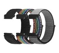 WNIPH 3 cinturini in nylon per orologio, compatibili con 18 mm, 19 mm, 20 mm, 22 mm, 24 mm, traspiranti, morbidi e confortevoli per uomini e donne, Nero scuro+Arcobaleno nero+Grigio ancora, 24mm