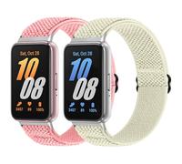 WNIPH Cinturino elastico in nylon compatibile con Samsung Galaxy Fit 3 per uomini e donne, cinturino di ricambio sportivo elastico morbido e regolabile solo loop per Samsung Galaxy Fit 3, Rosa/Beige