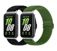 WNIPH Cinturino elastico in nylon compatibile con Samsung Galaxy Fit 3 per uomini e donne, cinturino di ricambio sportivo elastico morbido e regolabile solo loop per Samsung Galaxy Fit 3, Nero+Verde