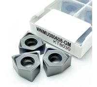 WNMU080608 GM Inserto Per Fresatura Piana Esagonale Bilaterale A 90 Gradi, Inserto In Metallo Duro Ad Avanzamento Rapido, Utensile Per Tornitura, 10 Pezzi Utensili Per Tornio(WNMU080608-GM KT8030)