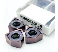 WNMU080608 GM Inserto Per Fresatura Piana Esagonale Bilaterale A 90 Gradi, Inserto In Metallo Duro Ad Avanzamento Rapido, Utensile Per Tornitura, 10 Pezzi Utensili Per Tornio(WNMU080608-GM KT8060)
