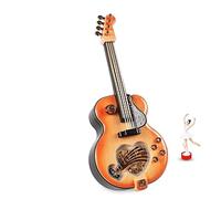 Wnota Carillon musicale retrò con chitarra carillon romantico rotante balletto decorazione da scrivania, regalo per bambini, carillon regalo (blu, monocolore)