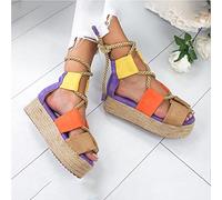 WNRLL Canapa Ciabatte Sandali Donna Sandali Stagger Corda di Canapa Stile Gladiatore da Spiaggia Estivi Sandali in Corda di Canapa Ciabatte Scarpe di Paglia,A,CN 39