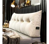 WNRLL Cuscino di Supporto per Testiera del Letto,Cuscino per Schiena per Divano Lettura, Schienale Velluto Rimovibile Triangolare Cuscino Tatami,06,150x50x20cm/59x20x8in