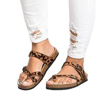 WNRLL Orthotic Infradito Sandali Donna Pantofole Sughero Footbed Sandali Slide Fibbia T-Strap Piattaforma Flip Flop Scarpe Moda L'Estate,A,CN42