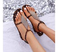 WNRLL Sandali da Donna Estivi Spiaggia da Flip Flop Sandali Casual Stile Nazionale Infradito Sandali Retro Elegante Piatto Scarpe,B,CN 36