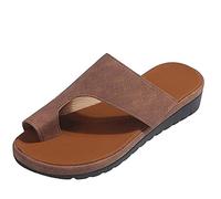 WNRLL Sandali Donna PU Pelle Orthotic Comode Traspirante Equilibrio Sandali Tacco Scarpe con Zeppa per Summer Beach Shoes Scarpe,B,CN37