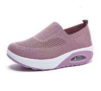 WNRLL Scarpe da Ginnastica con Piattaforma in Mesh Traspirante da Donna Comode Scarpe da Trekking Supporto per Arco Ortopedico Sneakers Casual alla Moda,01,38 EU