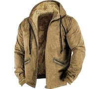 Wnter warm jackets for men Fleece Warm Full Zip Up Windproof Outwear Solid Casual Pullover Casual Jackets With Pockets (2XL,shape-C)