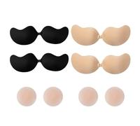 WNTJN 4 Pezzi Reggiseno Adesivo Push Up, Reggiseno Senza Spalline Adesivo, Push Up Adesivo Silicone, Copricapezzoli Riutilizzabili Donne Sollevatore Seno Adesiv, Festa Matrimonio - C