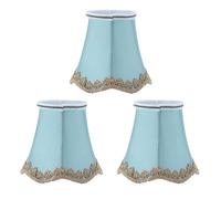 Wnvivi 3 Pezzi Paralume in Tessuto, Coprilampada E14, Sostituzione Paralumi Azzurri, Paralumi in Tessuto per Lampada da Tavolo, Paralume Campana in Tessuto per Camera da Letto