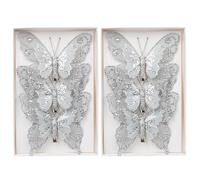 Wnvivi 6 Pezzi Glitter Ornamenti di Farfalle di Natale, Clip di Farfalla 3D su Ornamenti per L'Albero di Natale, Ornamento da Appendere a Farfalla per Decorazioni per le Vacanze