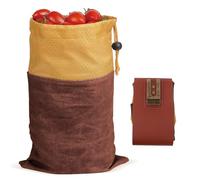 Wnvivi Borsa per la Raccolta del Frutteto, Borsa per la Raccolta della Frutta Appesa Alla Vita, Borsa per la Raccolta del Campo in Tela Portatile in Pelle, Borsa per la Raccolta All'aperto(Marrone)