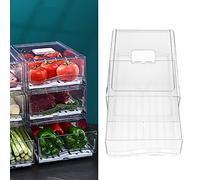 Wnvivi Contenitori per frigorifero, contenitore trasparente per dispensa, scatola organizzabile per cassetti del frigorifero, contenitori in plastica per alimenti (11 x 14 x 30 cm)