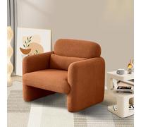 Wnvivi Poltrona da Lettura imbottita e confortevole, poltrona un posto in tessuto di agnello con cuscino di dimensione, ideale per camera da letto, ufficio e soggiorno (colore arancione)