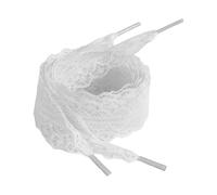 WNXGNHO 1 paio di lacci delle scarpe eleganti in pizzo per le donne e la ragazza scarpe casual scarpe da ginnastica 3 cm di larghezza design piatto tinta unita lacci in pizzo, bianco