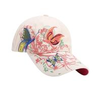 WNXGNHO Cappello da sole ricamato con farfalla scintillante, traspirante, con cinturino regolabile, per sport all'aria aperta, spiaggia, viaggi, farfalla ricamata