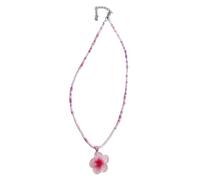 WNXGNHO Delicata collana girocollo con perline floreali pastello in resina resistente alle allergie gioielli artigianali per uno stile elegante quotidiano perline in resina multicolore collana