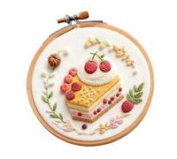 WNXGNHO Set da Ricamo a Tema Torta Dessert con Telaio da Cucitura E Istruzioni Set per Principianti per Materiali Creativi per Artigianato Artistico