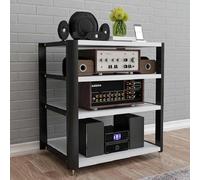 WNYAILLL Mobile HIFI, Supporto Audio Multimediale AV, Mobiletto audio Rack stereo, Supporto per Media Componente, Scaffale Aperto For Casa, Ufficio, Teatro, Soggi(White)