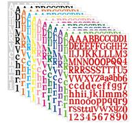 WNYT 1455 adesivi a forma di lettere dell'alfabeto, 12 fogli di adesivi con lettere dell'alfabeto, 1 in vinile, numeri per cassette postali, fai da te, decorazioni per cartelli, porte, decorazioni per