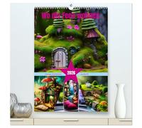 Wo die Feen wohnen (hochwertiger Premium Wandkalender 2026 DIN A2 hoch), Kunstdruck in Hochglanz: Fantasy-Architektur aus der KI
