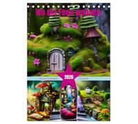 Wo die Feen wohnen (Tischkalender 2026 DIN A5 hoch), CALVENDO Monatskalender: Fantasy-Architektur aus der KI
