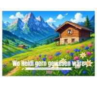 Wo Heidi gern gewesen wäre (Wandkalender 2026 DIN A4 quer), CALVENDO Monatskalender: Ein Jahr lang Alpenzauber im Zeichen zarter Anime Fantasie
