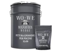 WO-WE Pittura per Piscina Vernice bicomponente Resina epossidica RAL 7001 sim. Grigio argento - 5KG
